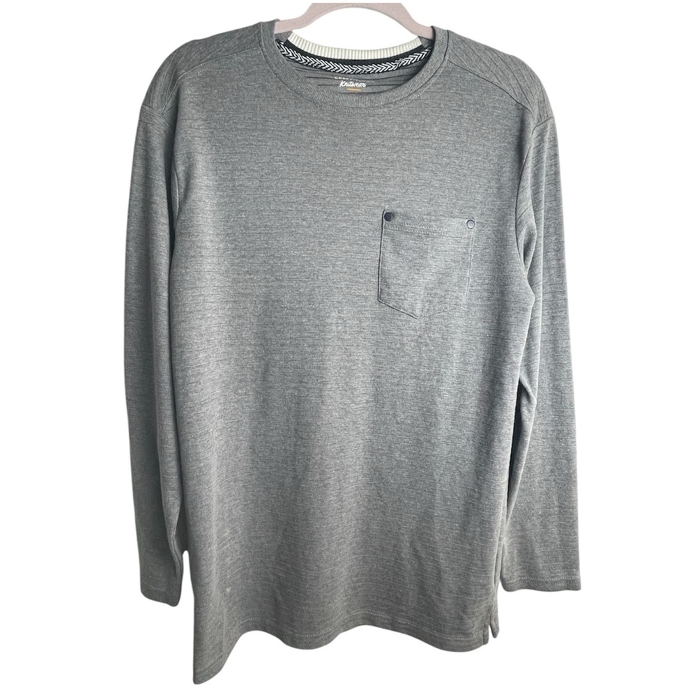 Craft + Flow Men’s DC Houston Gray Long Sleeve Pocket Tee Medium Casual